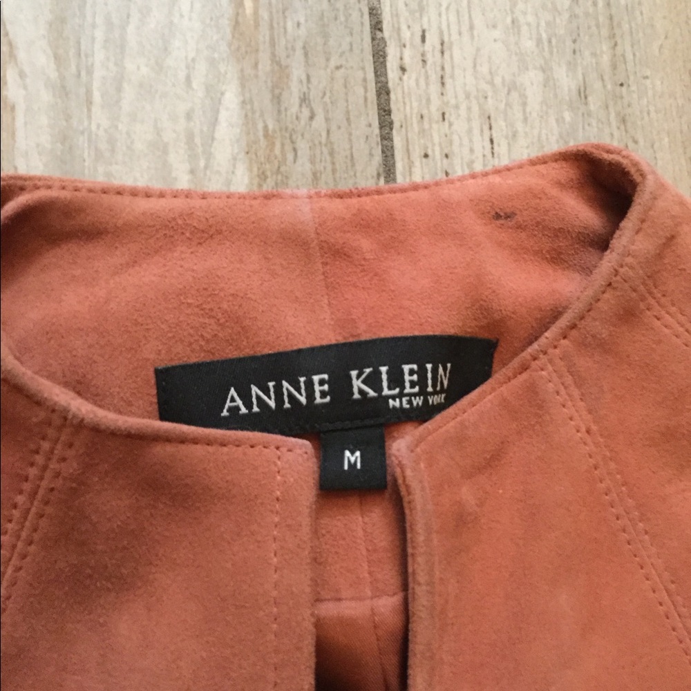 Anne Klein Suede Jacket, Salmon Pink, Medium - Picture 3 of 6
